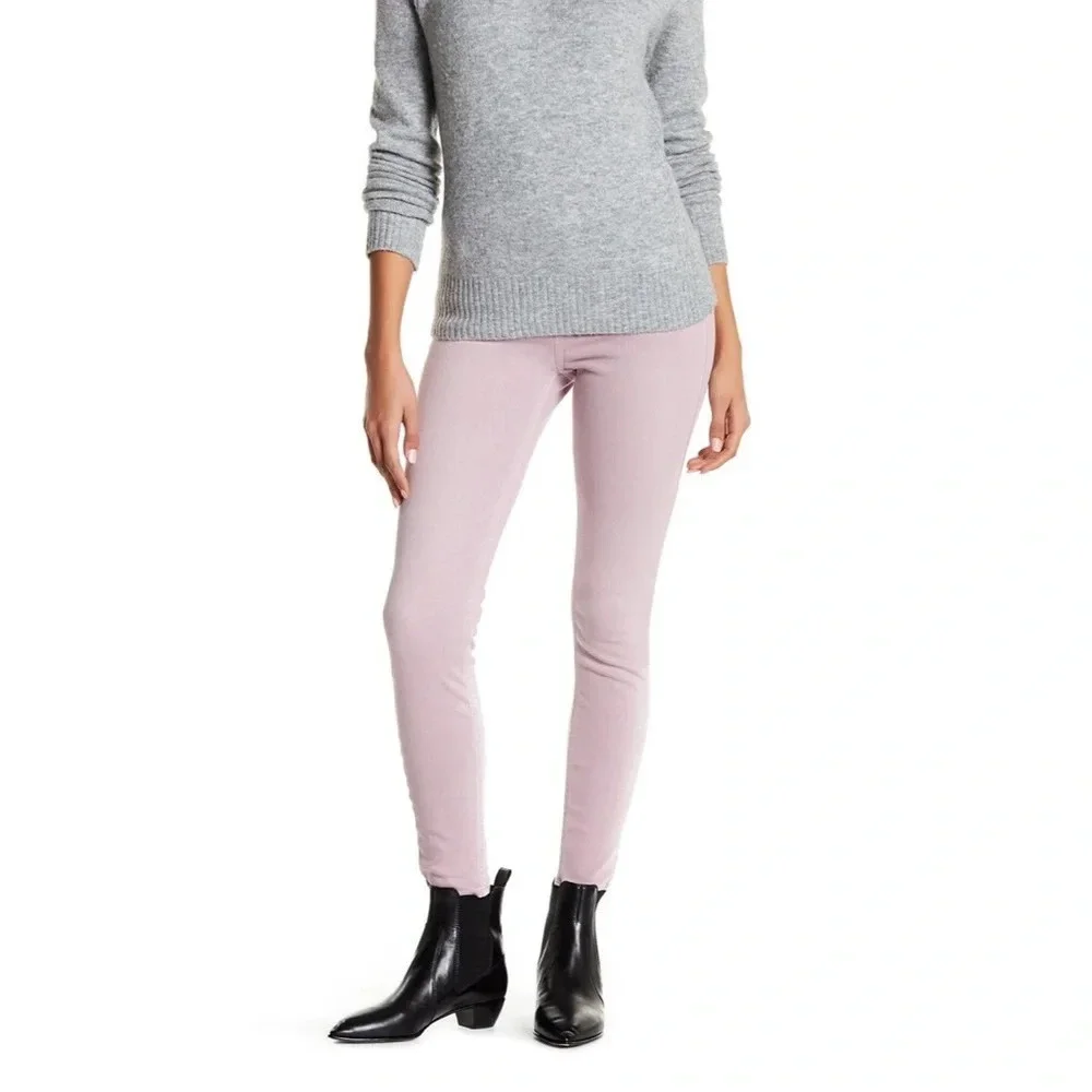 Spanx Cut & Sew Cropped Indigo Knit Leggings Pink Dusty Mauve Shaping Pants S